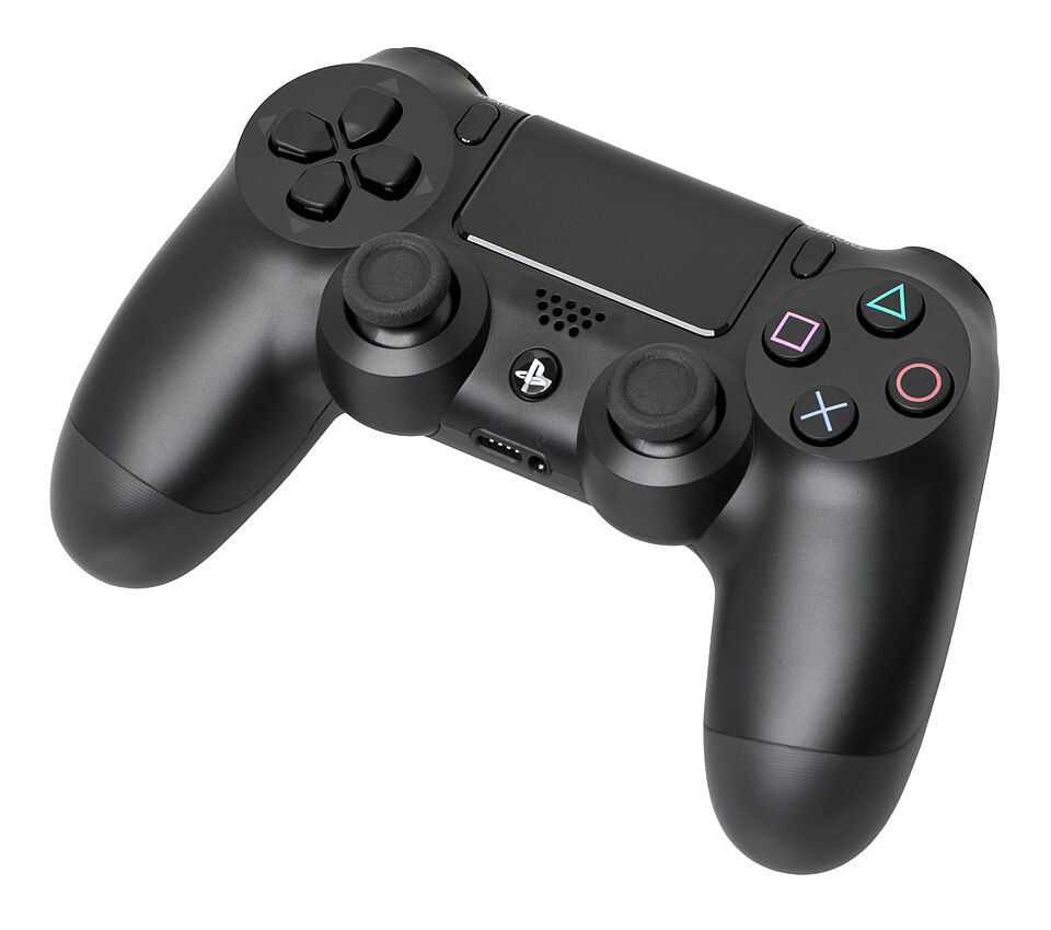Control DualShock 4 de PlayStation visto de frente.
